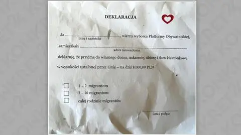 "Deklaruję, że przyjmę i nakarmię migranta". Te ulotki to fałszywki