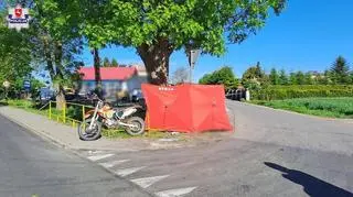 Motocyklista wjechał w drzewo, nie żyje 35-latek 