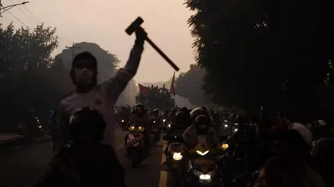 Protest Gen Z w  Pokharze