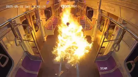 Mężczyzna podpalił wagon metra w Seulu 