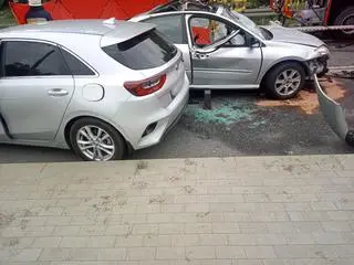 Wypadek w miejscowości Popielawy (woj. łódzkie)