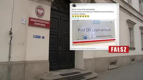 "MZ posługuje się hasłem: kod QR czyni wolnym"? Nie, to fotomontaż
