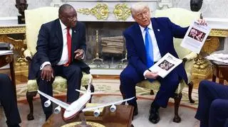 Donald Trump na spotkaniu z Cyrilem Ramaphosą w Gabinecie Owalnym