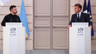 Wołodymyr Zełenski i Emmanuel Macron