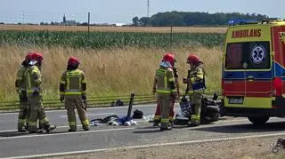 Wypadek motocyklisty na trasie S11