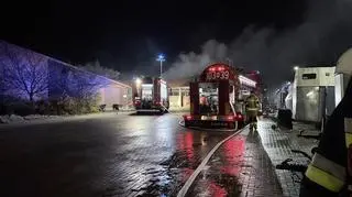 Pożar budynku z sianem w Facimiechu