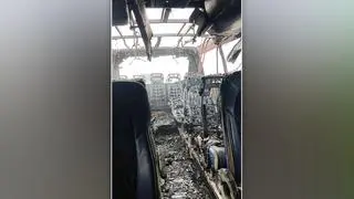 Pożar autokaru na S8