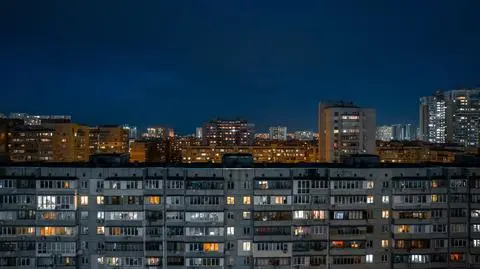 Kijów Ukraina miasto nocą widok