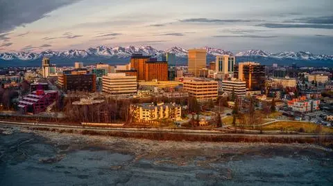 Widok na miasto Anchorage na Alasce