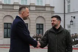 Karol Nawrocki i Wołodymyr Zełenski w Warszawie