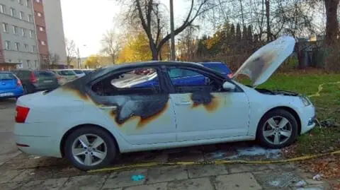Spalony samochód partnerki Piotra K. 