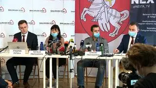 Konferencja z udziałem rodziców Ramana Pratasiewicza 