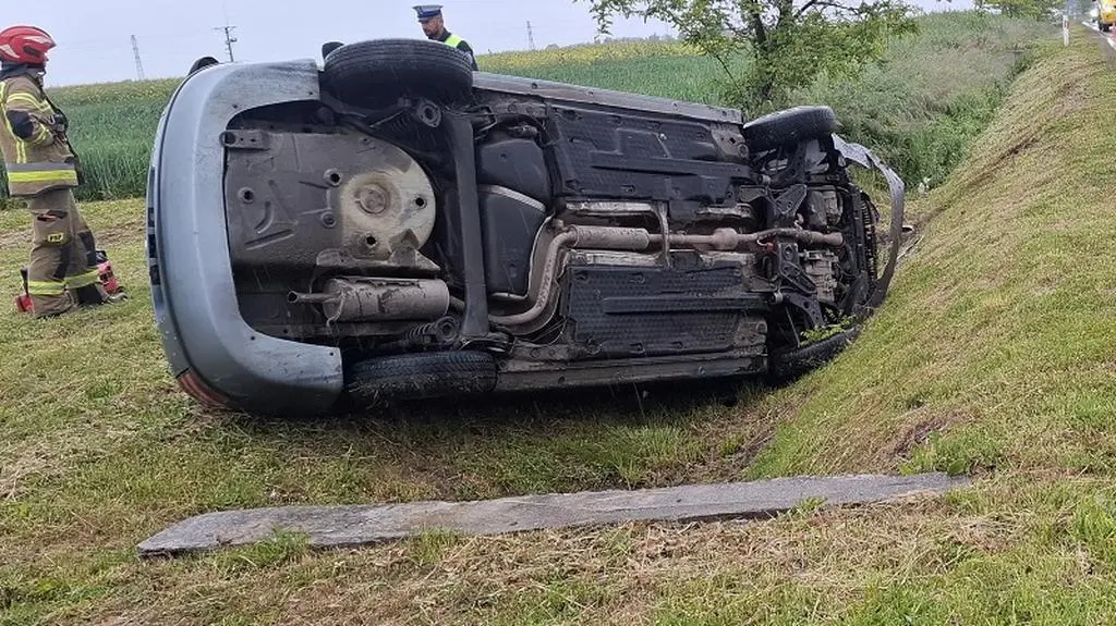 Dachował na Dolnym Śląsku