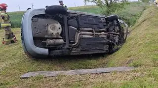 Dachował na Dolnym Śląsku