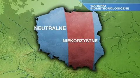 Warunki biometeorologiczne w poniedziałek