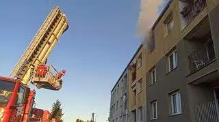Pożar w bloku w Rusocinie
