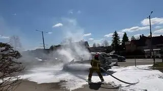 Pożar auta w Elblągu 
