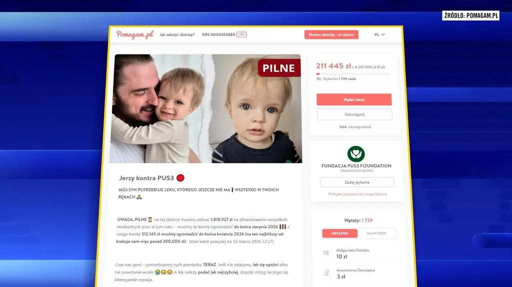 Zbiórka prowadzona jest przez pomagam.pl