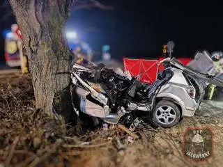 Auto uderzyło w drzewo 
