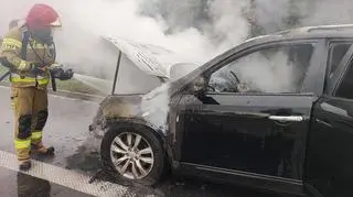 Pożar samochodu osobowego na S6