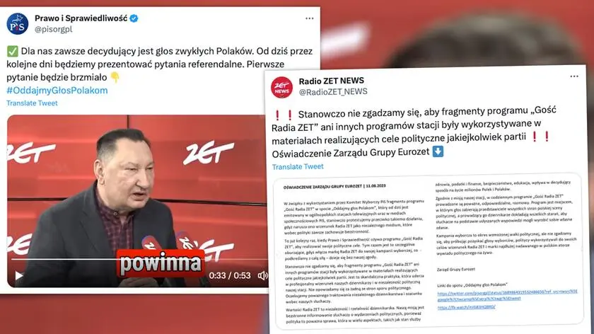 Referendum 2023. Oświadczenie Grupy Eurozet w sprawie spotu PiS ...