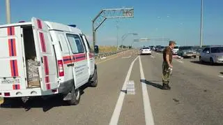 Kolejka samochodów na moście Krymskim. Zdjęcie z 3 lipca  