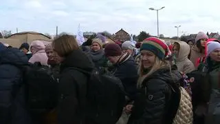 Medyka. Uchodźcy czekający na dalszy transport