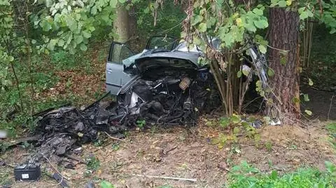 Zjechał na pobocze i uderzył w drzewo. Nie żyje kierowca i 17-letni pasażer