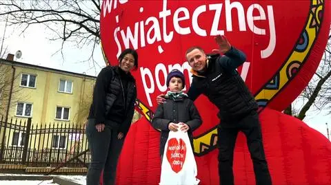 "Wiecie, że WOŚP pomaga nie tylko dzieciom z Polski?".  Siedmioletni reporter nadaje z Michałowa
