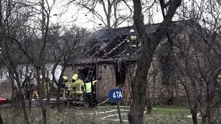 Pożar domu w miejscowości Romaszki