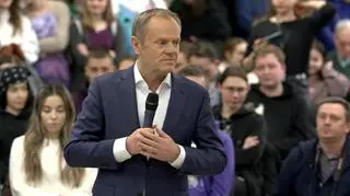 Donald Tusk na spotkaniu ze studentami w Opolu