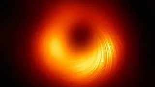 Supermasywna czarna dziura M87 w świetle spolaryzowanym (Event Horizon TelescopeCollaboration)