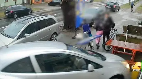 Moment zdarzenia widać na nagraniu z monitoringu