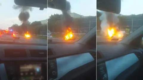 Na S8 spłonął motocykl