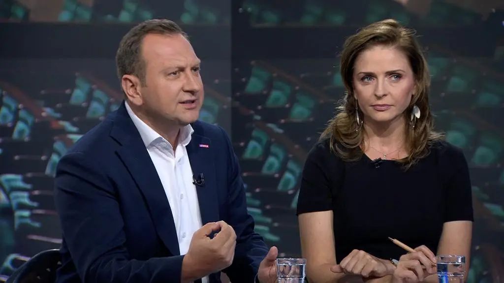 Tomasz Trela i Joanna Mucha, goście niedzielnego wydania "Fakty po Faktach"