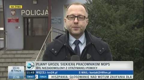 Pijany groził siekierą pracownikom MOPS