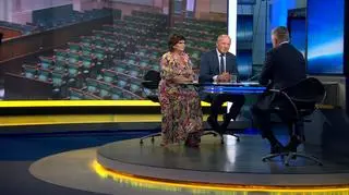 Izabela Leszczyna i Marek Sawicki w "Faktach po Faktach"