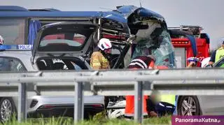 Wypadek na autostradzie A1 niedaleko Kutna