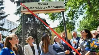 Otwarcie Skweru Bohaterskiego Mariupola w Gdańsku