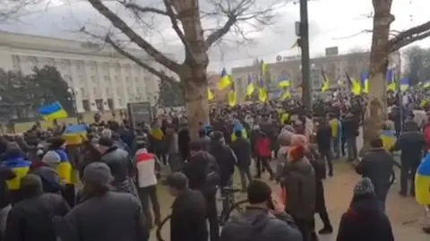 Demonstracja w Chersoniu (5.03.2022)