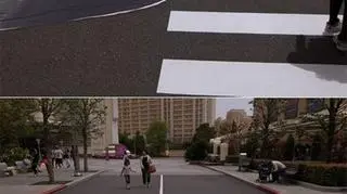 Znak z odpowiedniej odległości, pod odpowiednim kątem imituje obiekty w trójwymiarze