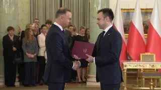 Andrzej Domański odbiera nominację na ministra finansów