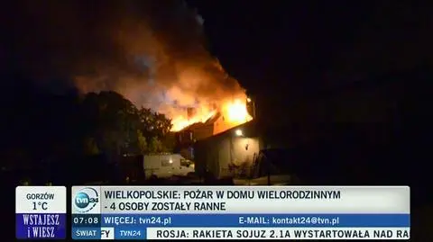 Pożar domu wielorodzinnego w Klęce. Sześć osób rannych