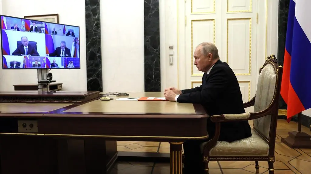 Putin w czasie posiedzenia Rady Bezpieczeństwa 