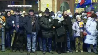 Zielona Góra. Protest w obronie TVN i innych wolnych mediów