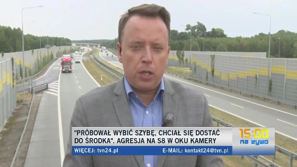 Policja zajmie się kierowcą i agresywnym pasażerem z S8