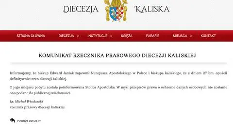 Oświadczenie rzecznika diecezji kaliskiej