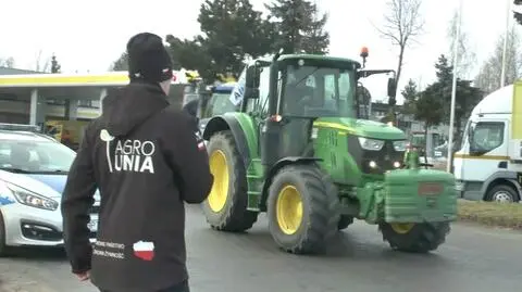 Rolnicy jadą w kierunku Łodzi