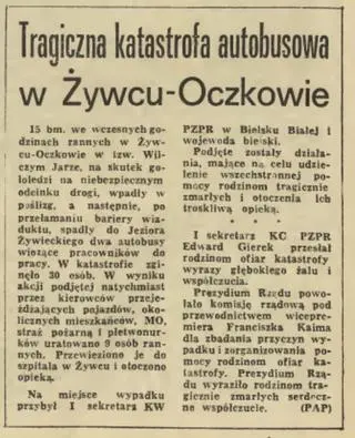 Krótka notka o wypadku