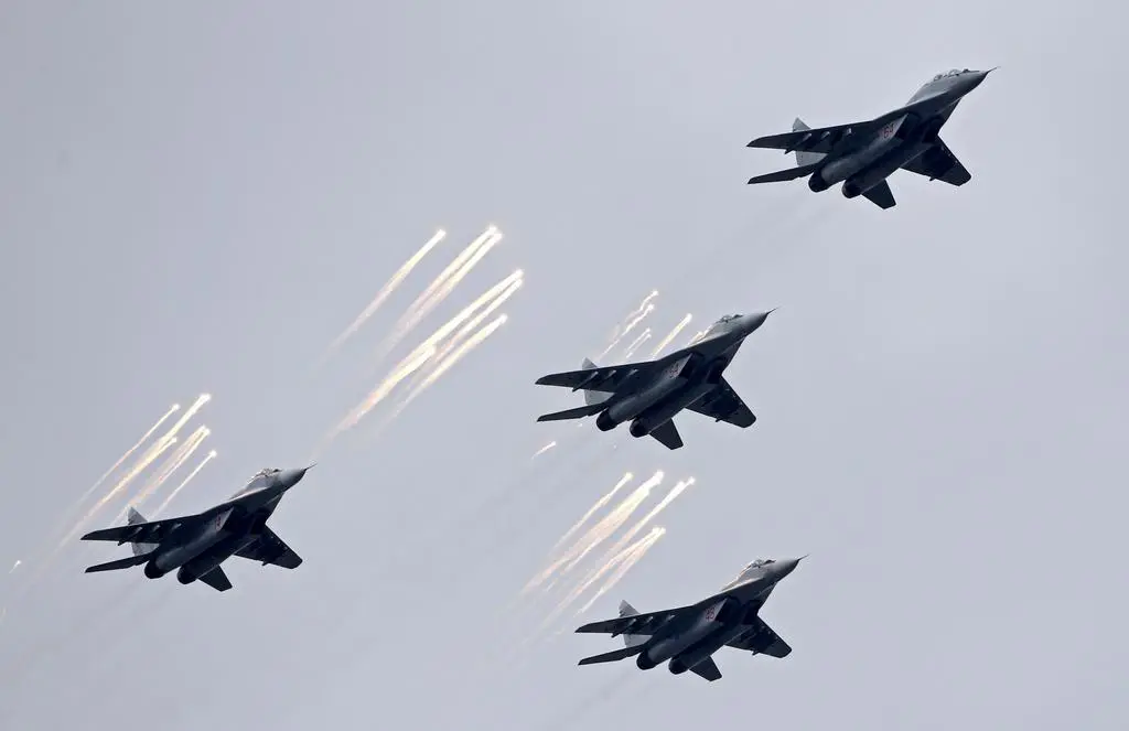 Myśliwce MiG-29 znajdujące się na wyposażeniu białoruskiej armii